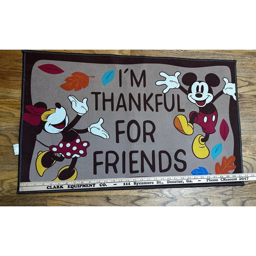 DISNEY MICKEY AND MINNIE MOUSE "HAPPY HARVEST" Accent Rug Mat 20X32 Fall‎